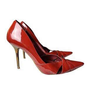 Aldo Sexy Y2K Red Patent Leather Stiletto Pointed Toe Cutout Pumps Size 9